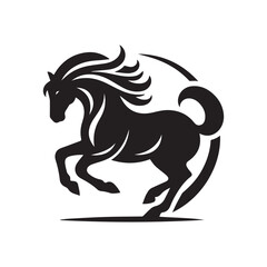 create simple black Horse Silhouette Vector  with white background 
