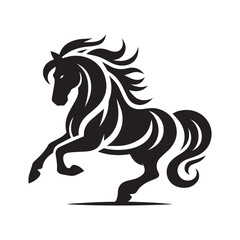 create simple black Horse Silhouette Vector  with white background 