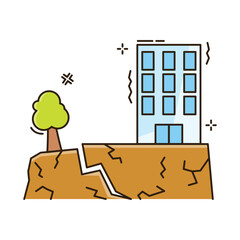 Naklejka premium Colorful disaster icons in cartoon style, illustrating various natural disasters such environment-related designs