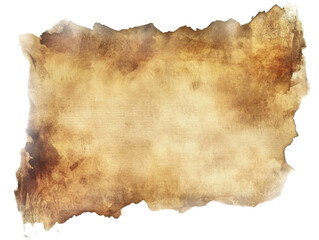 Aged vintage parchment paper text  isolated on transparent background