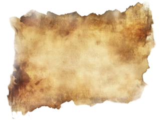 Aged vintage parchment paper text  isolated on transparent background