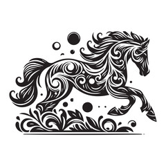 Fototapeta premium create simple black Horse Silhouette Vector with white background 