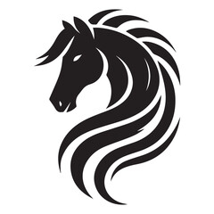 create simple black Horse Silhouette Vector  with white background 
