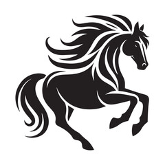 Obraz premium create simple black Horse Silhouette Vector with white background 