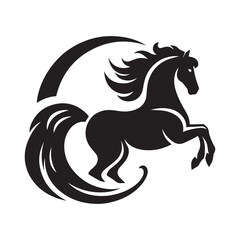 create simple black Horse Silhouette Vector  with white background 