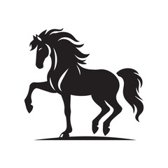 Obraz premium create simple black Horse Silhouette Vector with white background 