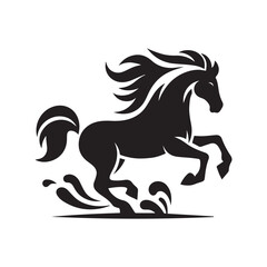 create simple black Horse Silhouette Vector  with white background 