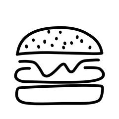 vector icon of fast food,vegetables,and fruit