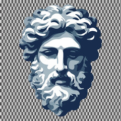 vector illustration of a head of a man silhouettes