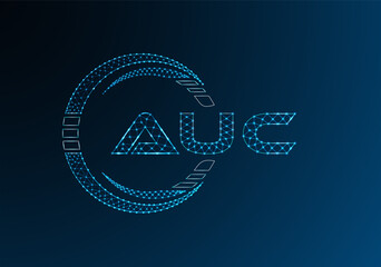 AUC low poly letter logo vector design. AUC lower poly logo design.