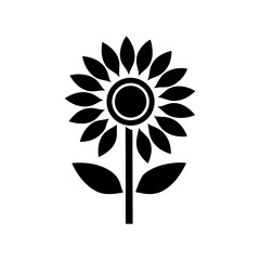 Sunflower Silhouette Icon Vector Illustration
