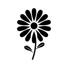 Simple Daisy Flower Vector Silhouette Icon