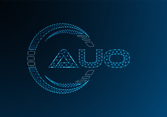 AUO low poly letter logo vector design. AUO lower poly logo design.