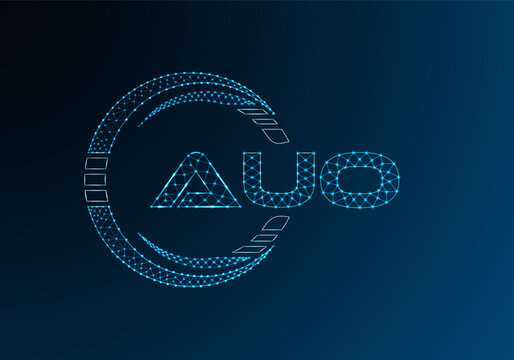 AUO low poly letter logo vector design. AUO lower poly logo design.