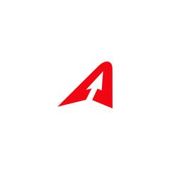 Arrow letter A symbol icon logo, red space growth
