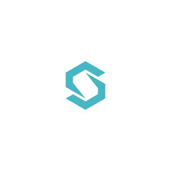 S leter hexagon, modern symbol minimalist