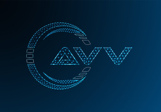 AVV low poly letter logo vector design. AVV lower poly logo design.