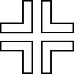 Double-Layered Medical Cross Symbol Representing Modern Healthcare Design – Transparent Background.