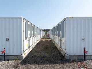 The energy storage batteries in the substation
