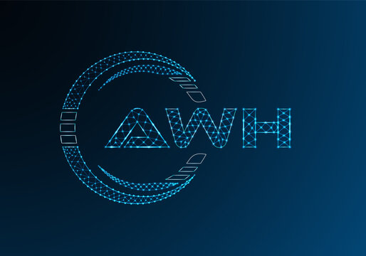 AWH low poly letter logo vector design. AWH lower poly logo design.