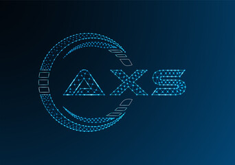 AXS low poly letter logo vector design. AXS lower poly logo design.