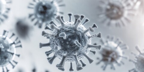 Microscopic view of virus particle of structure