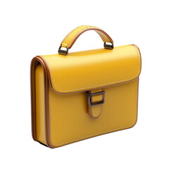 Yellow leather briefcase stylish design professional work bag