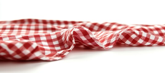 Red and White Gingham Fabric Draped