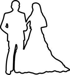 Wedding Married couple Icon in flat. isolated on transparent background