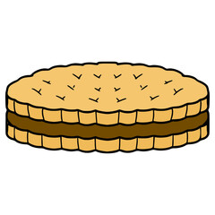 biscuit sandwich illustration hand drawn isolated vector