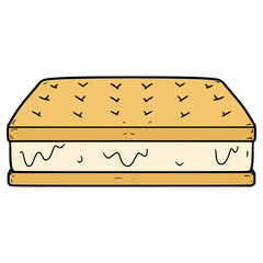 ice cream sandwich illustration hand drawn isolated vector