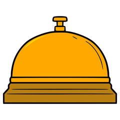 service bell illustration hand drawn isolated vector
