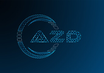 AZD low poly letter logo vector design. AZD lower poly logo design.