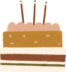 Lovely Happy birthday festive cake with burning candles holiday celebration