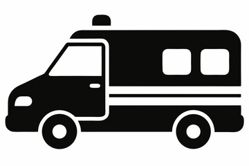 Ambulance Silhouette Vector Illustration