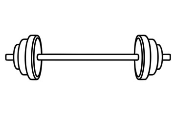 Barbell Line Art Vector Illustration