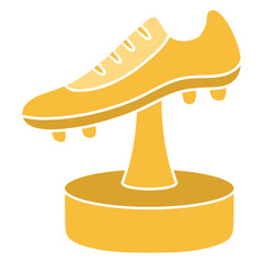 vector illustration of a golden shoe trophy