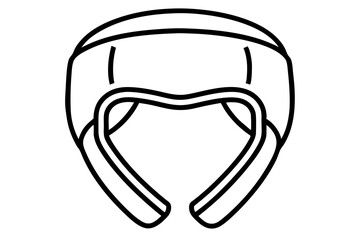 Boxing Headgear Line Art Vector Illustration