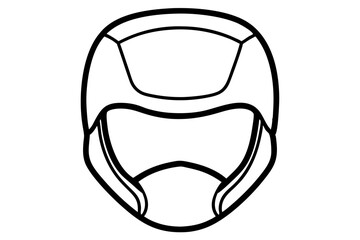 Boxing Headgear Line Art Vector Illustration