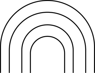 Abstract contemporary aesthetic geometric rainbow mid century modern minimalist shape