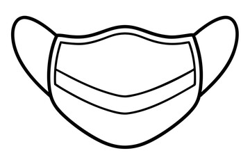Face Mask Line Art Vector Illustration