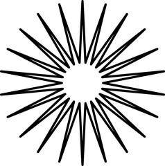 Modern sunburst abstract geometric retro line shapes pattern and frames
