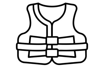 Life Jacket Line Art Vector Illustration