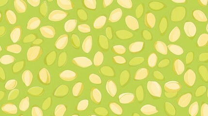 Vibrant Green Background with Yellow Seeds
