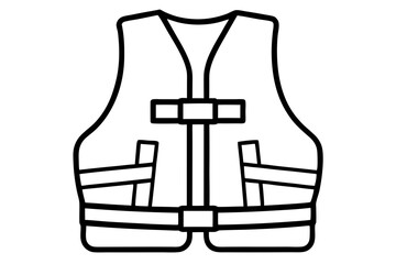 Life Jacket Line Art Vector Illustration