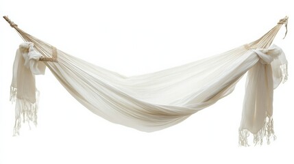 Elegant White Hammock for Relaxation in Outdoor Garden Setting