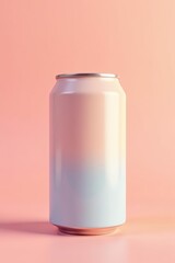 Minimalistic pastel gradient can on peach background, beverage, gradient