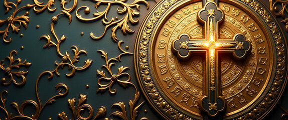 Naklejka premium Explore Stunning Corpus Christi Christian Symbols: Refined Imagery Merging Sacred Iconography & Intricate Design for Timeless Spiritual Values in Photo Stock Concept.