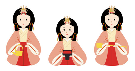 ひな祭り - 三人官女（主線なし）
