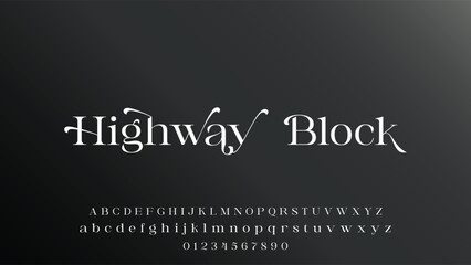 Lettering Minimalist Fashion. Elegant alphabet letters serif font and number. Typography fonts regular uppercase, lowercase.